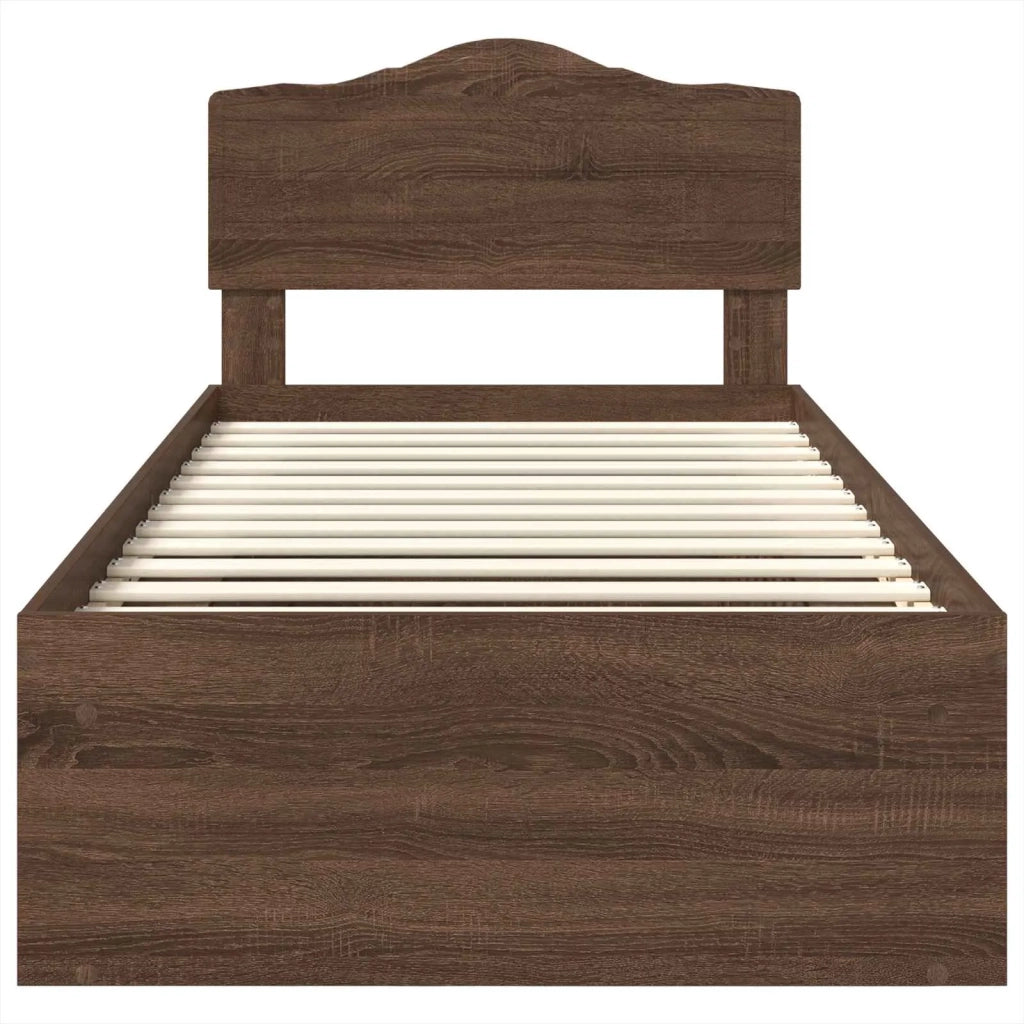Letto singolo | Letto per adulti | Struttura del letto Rovere Marrone 75 x 190 cm Pino massello