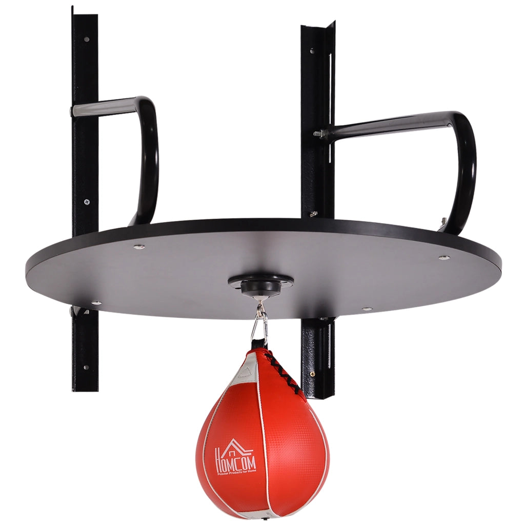 Sacco da boxe con supporto a muro girevole ¨C zephmum ¨C Nero e rosso 60x73x80 cm