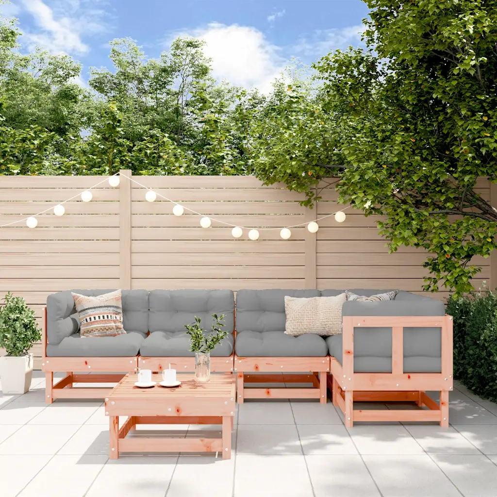 Set Divani Giardino 6 pz con Cuscini Legno Massello di Douglas 3185988