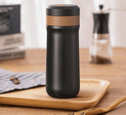 Caffè portatile a francese, termos bicchiere auto-svuotante, caffetteria per viaggi, adatta per campeggio, 320 ml, macchina per espresso, bicchiere per caffè auto-riscaldatore