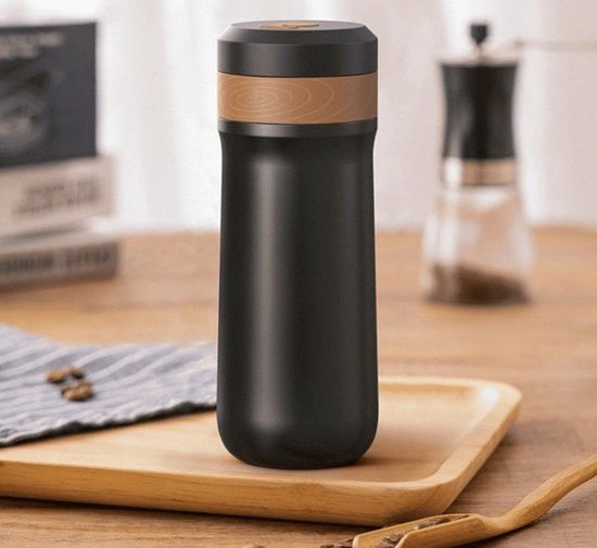 Caffè portatile a francese, termos bicchiere auto-svuotante, caffetteria per viaggi, adatta per campeggio, 320 ml, macchina per espresso, bicchiere per caffè auto-riscaldatore