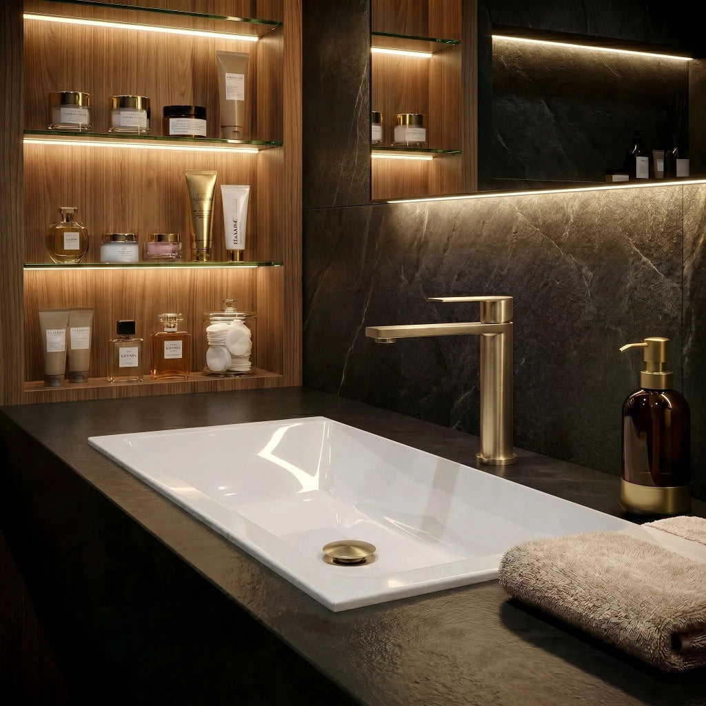 Rubinetto Da Bagno Rea Hunter Brush Gold Low