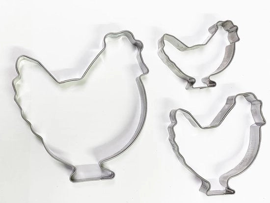Set di stampi per biscotti 3 pezzi, acciaio inox, stampo per biscotti, stampo per sandwich, forma per torta di fondant, pasticceria a mano