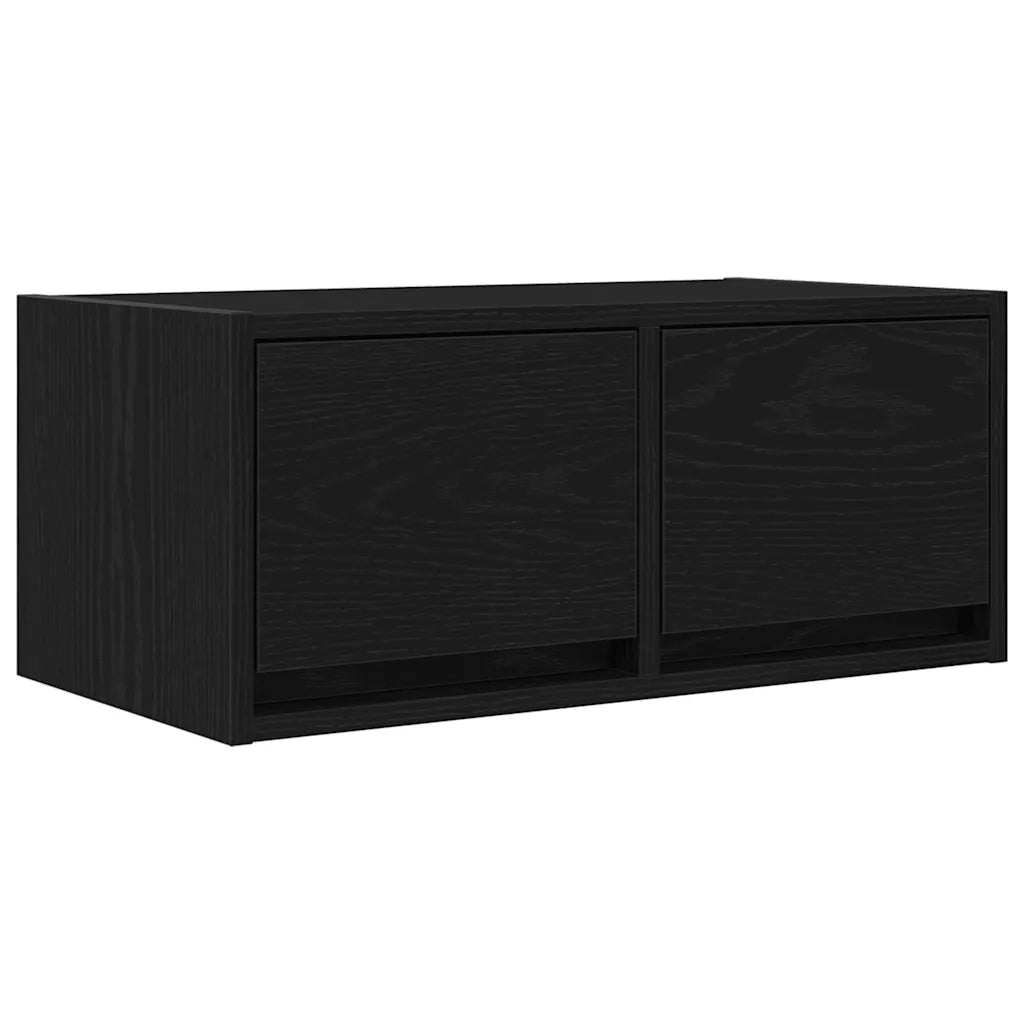 Mobile Porta TV Rovere Nero 60x31x25,5 cm in Legno Multistrato 861492