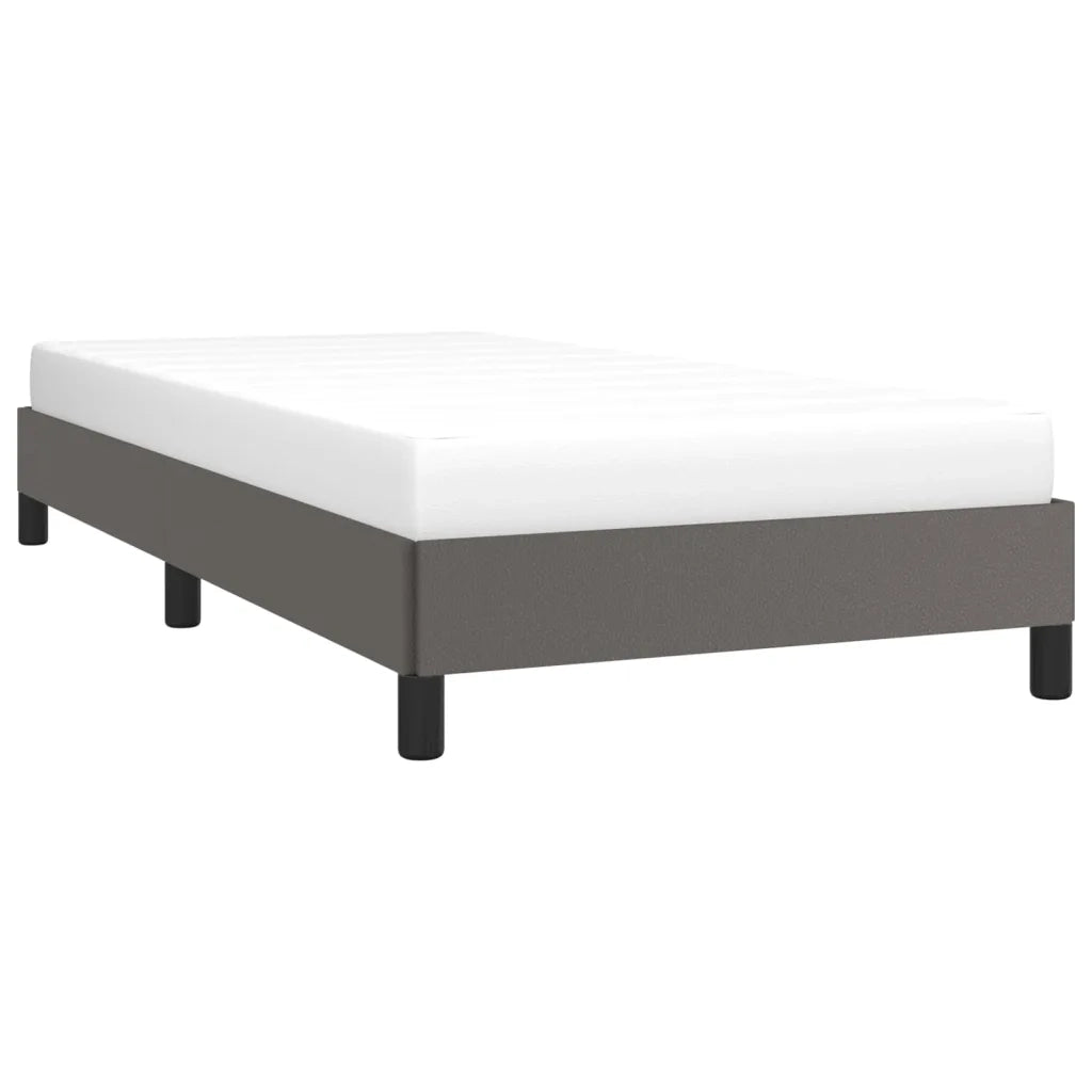 Letto singolo | Letto per adulti | Giroletto Grigio 90x200 cm in Similpelle