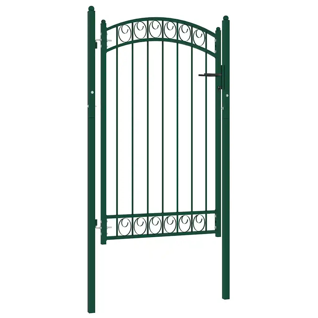 Cancello per recinzione Emmen con parte superiore ad arco in acciaio 100x106 cm verde 146365