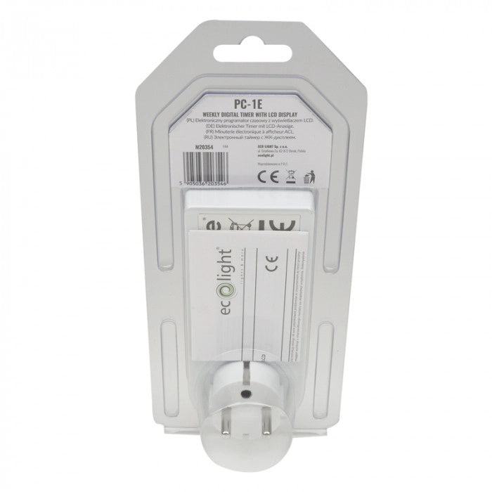 Programmatore timer settimanale digitale Ecolight 1800W