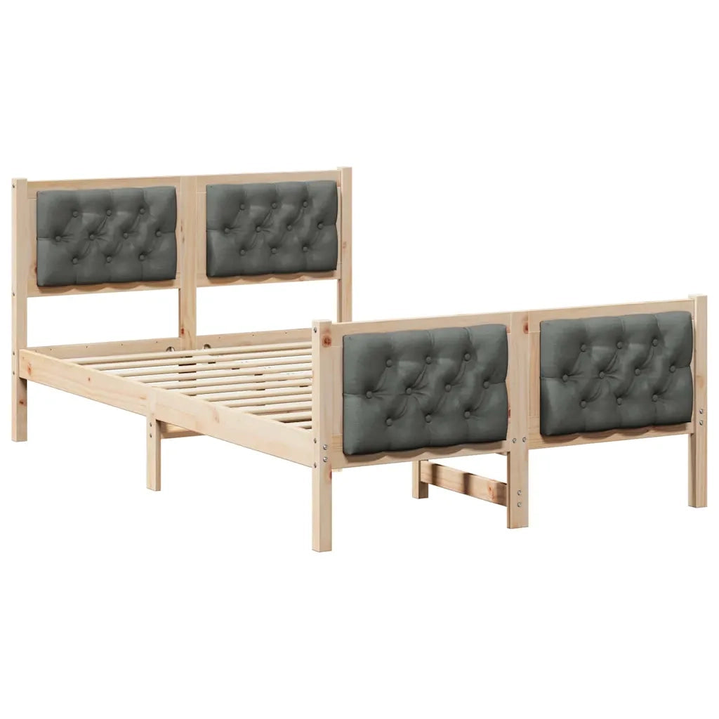 Struttura del letto Grigio scuro 120 x 190 cm Pino massello 878415