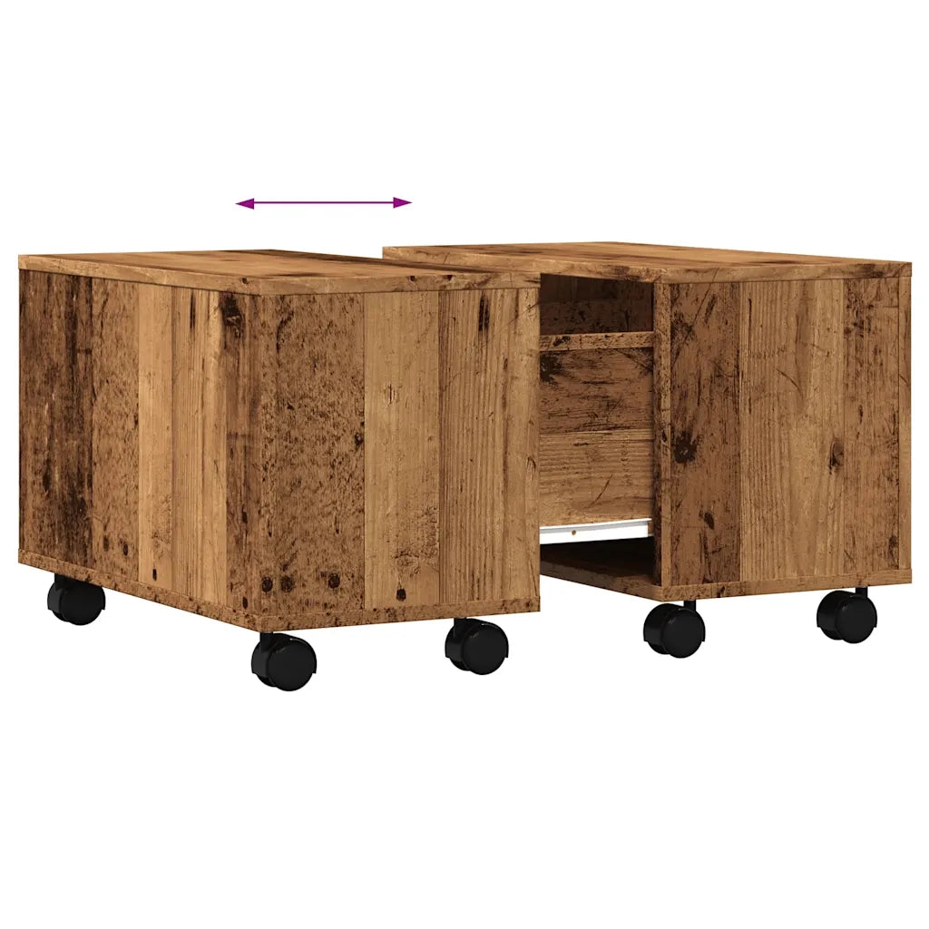 Tavolino da Salotto Legno Antico 60x60x38 cm Legno Multistrato 856548