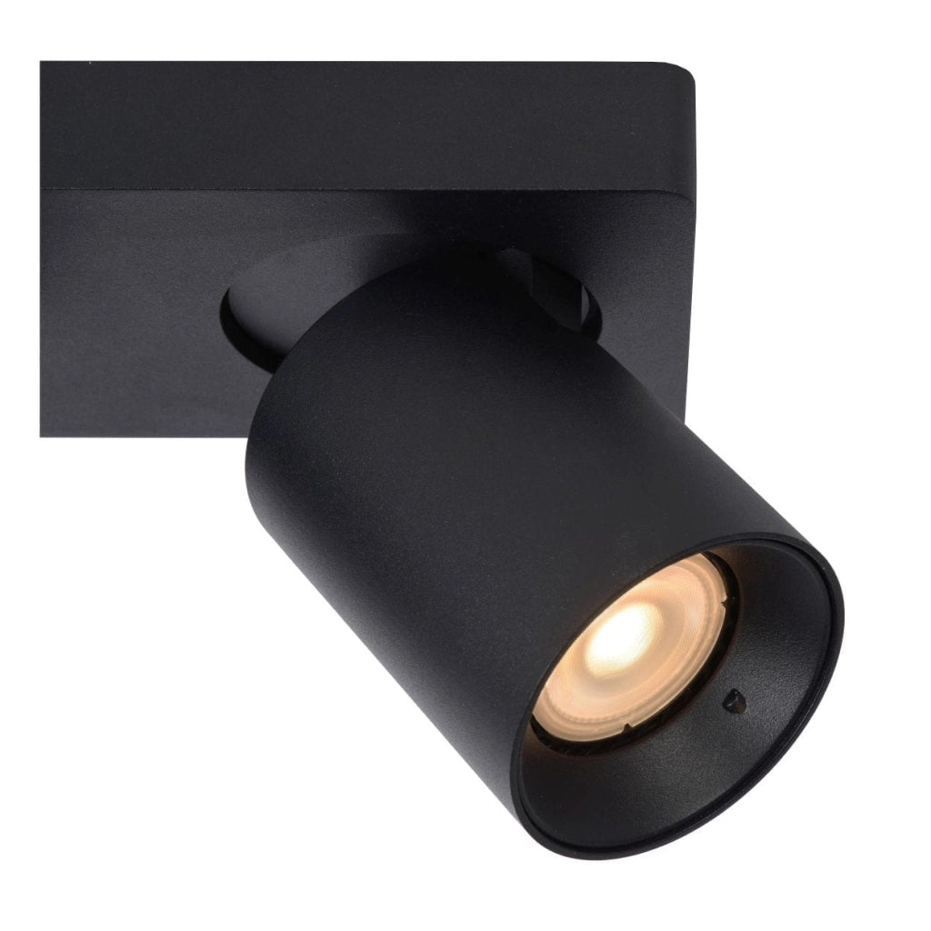 Plafoniera Lucide Nigel nera 2xGU10 LED 2200K dimmer
