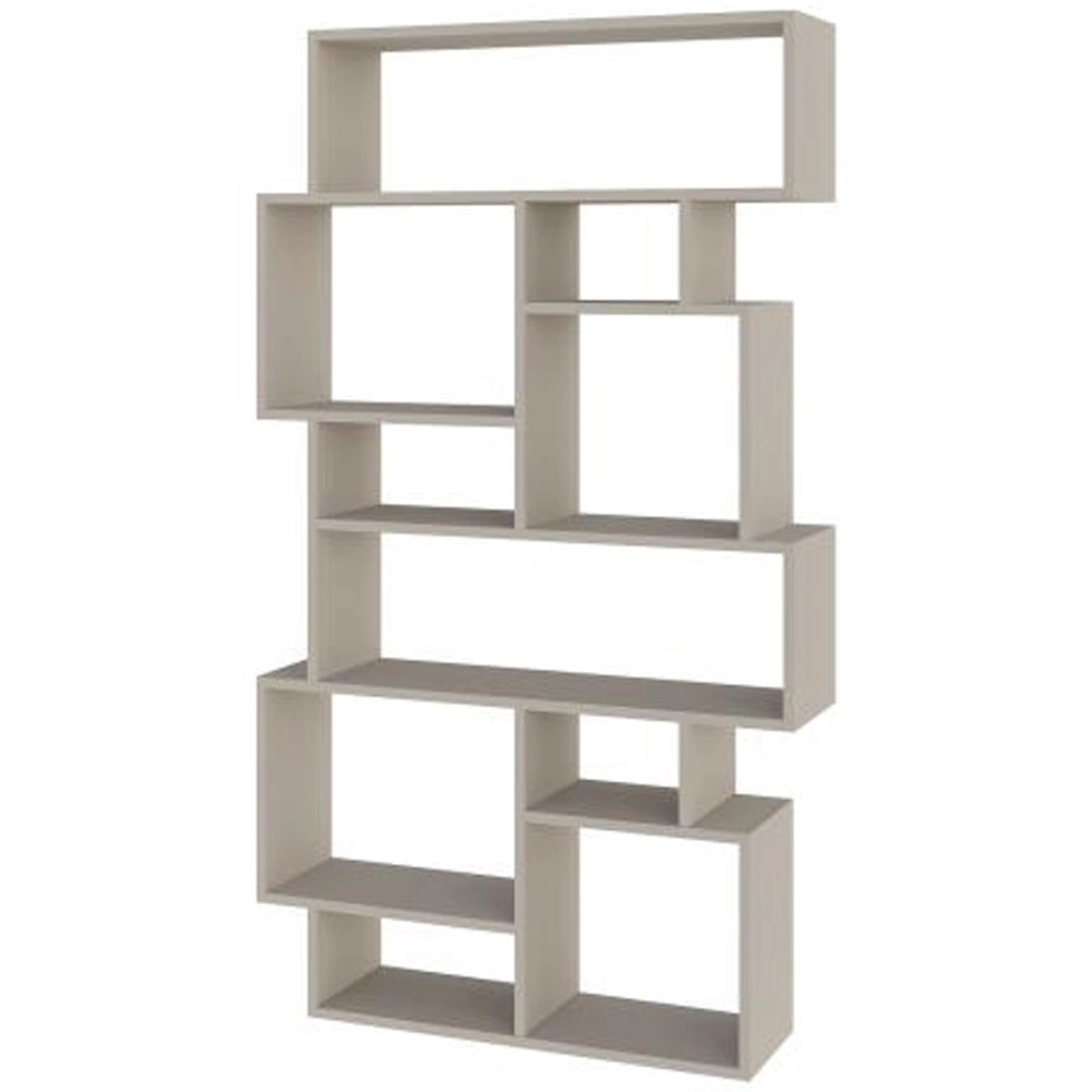 Libreria Design Moderna Scaffale 8 Ripiani 168x96x25cm Casa Ufficio Sabbia