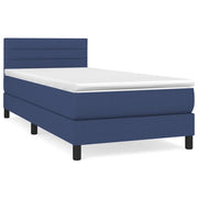 Letto singolo | Letto per adulti | Giroletto a Molle con Materasso Blu 80x200 cm inTessuto