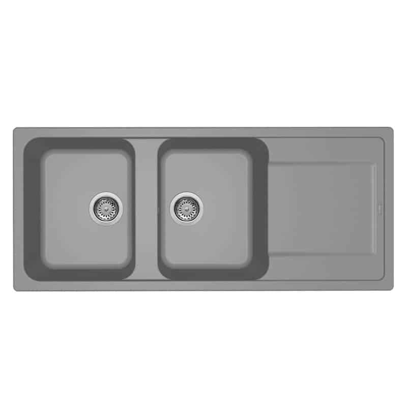 Lavello Elleci Incasso 2 vasche 116x50 Life 500 Granitek Grigio Cemento LG250048