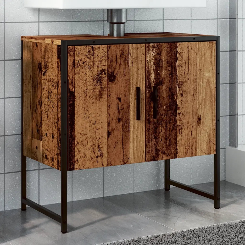 Mobile Lavabo Bagno-Armadietto da bagno Legno Antico 60x33x60 cm Legno Multistrato 934421
