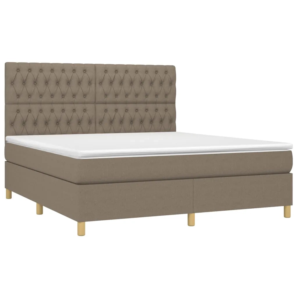 Giroletto a Molle con Materasso Tortora 180x200 cm in Tessuto 3142597