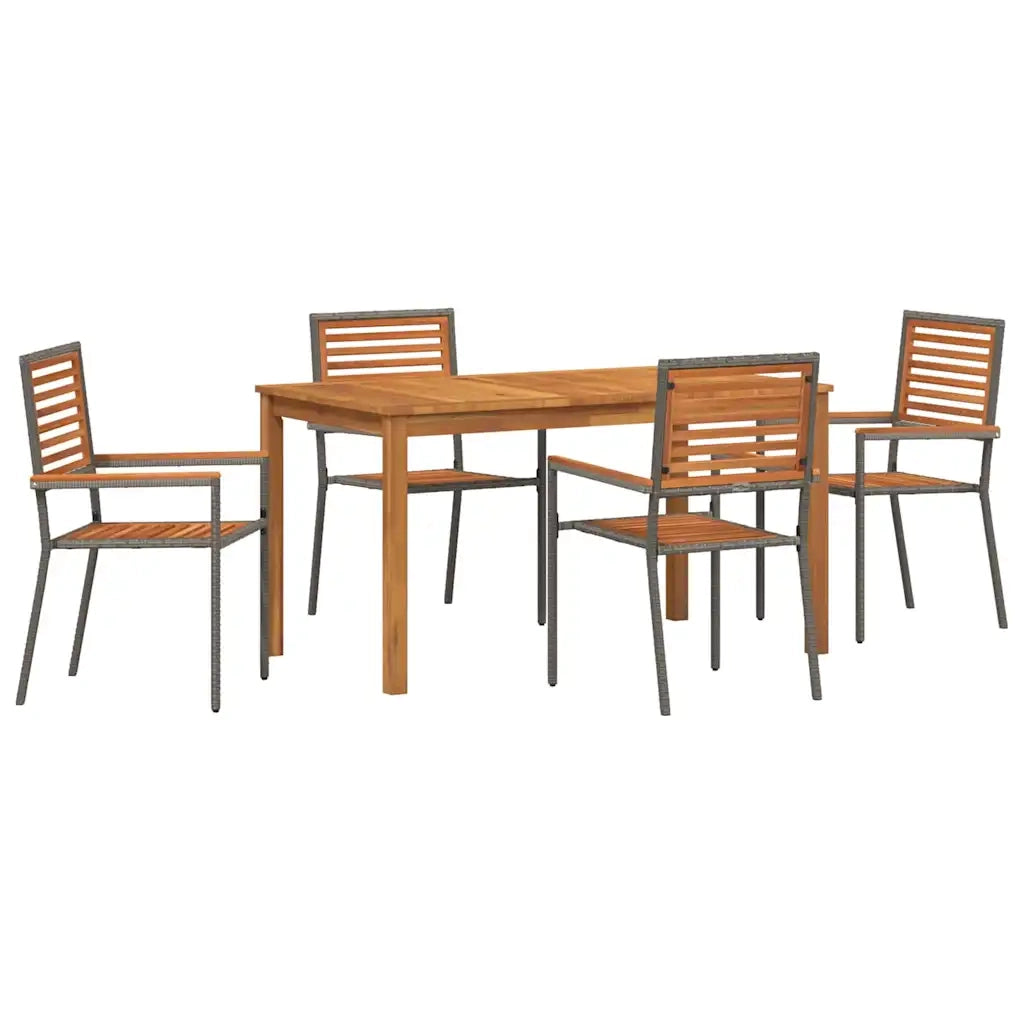 Set da Pranzo per Giardino 5 pcs Grigio 3365536