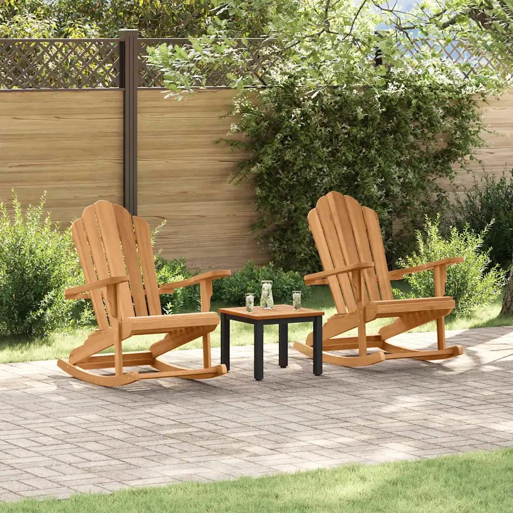 Poltrona a dondolo Adirondack 2 pz Marrone 3255795
