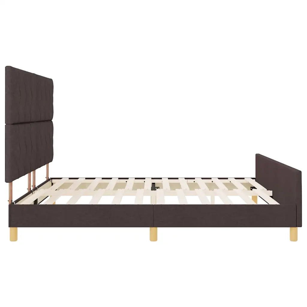 Struttura del letto Marrone scuro 200 x 200 cm Tessuto 3344833