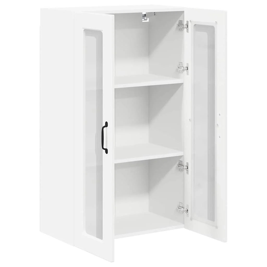 Mobiletto da cucina moderno da parete 60 x 31 x 100 cm con ripiani funzionali in legno ingegnerizzato bianco 02_0054512