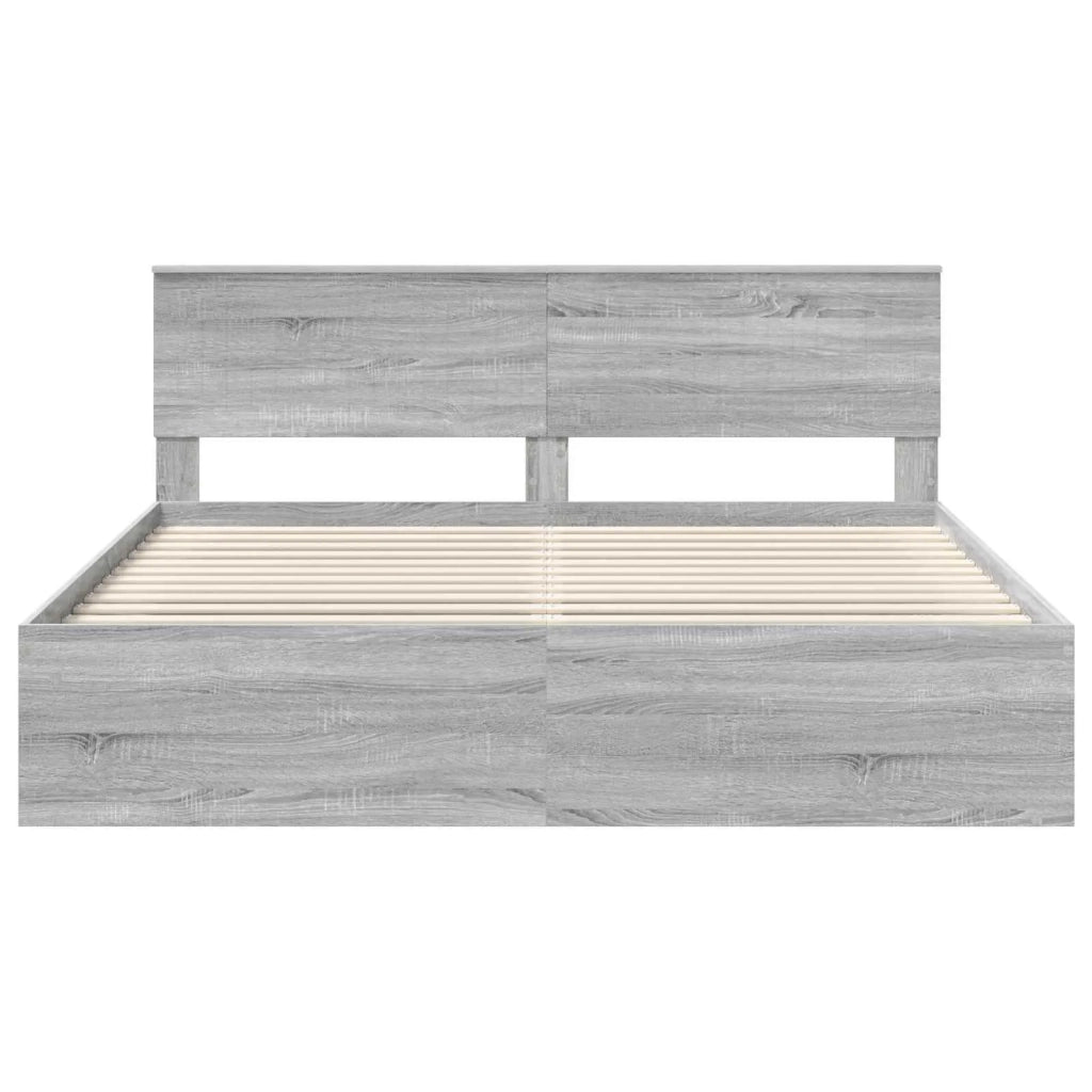 Letto matrimoniale | Letto per adulti | Struttura del letto Grigio Sonoma 180 x 200 cm Pino massello