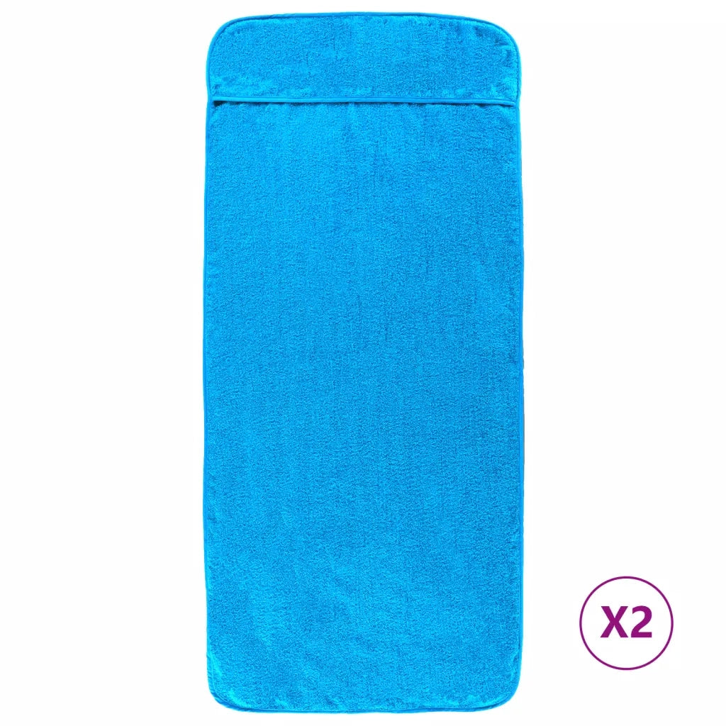 Asciugamani da Spiaggia 2 pz Turchese 75x200 cm Tessuto 400 GSM CFW1614764