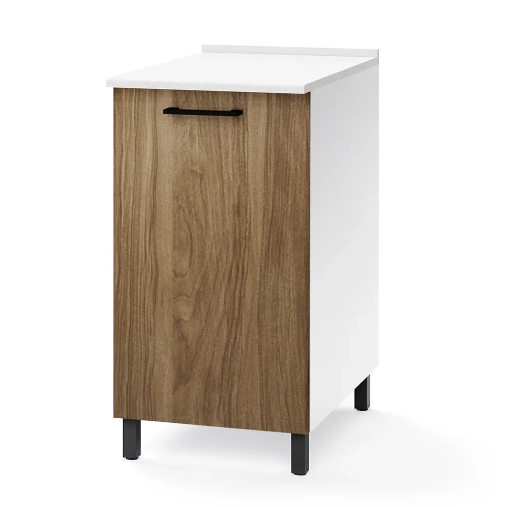 Base per cucina componibile da 40 cm con anta, realizzata in legno 100% MADE IN ITALY colore Noce