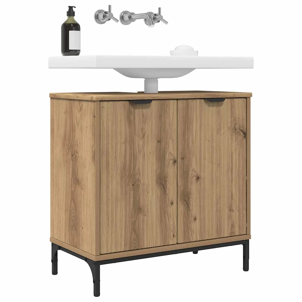 Armadio per Lavabo da Bagno con porta Rovere artigianale 883423