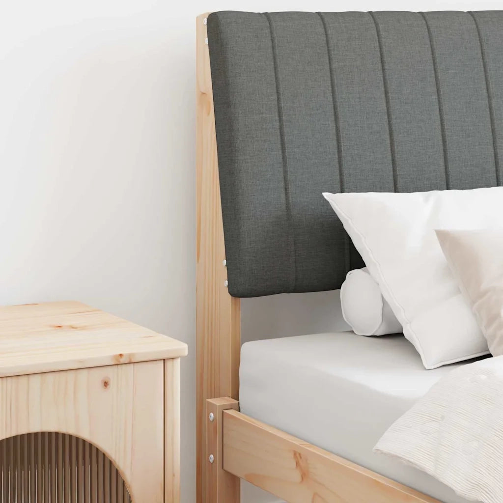Testiera | Testata imbottita Grigio scuro 80 cm Pino massello
