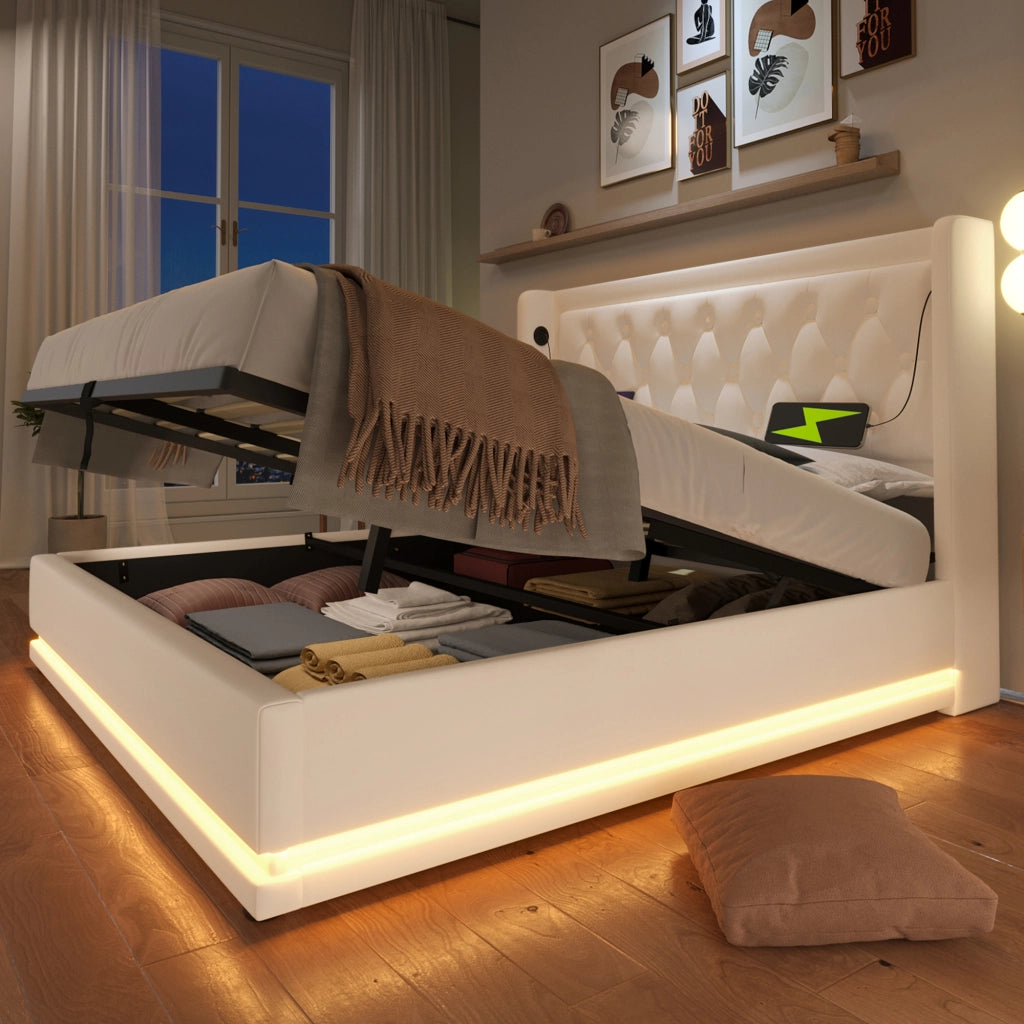 letto imbottito pu bianco 170 x 210 cm