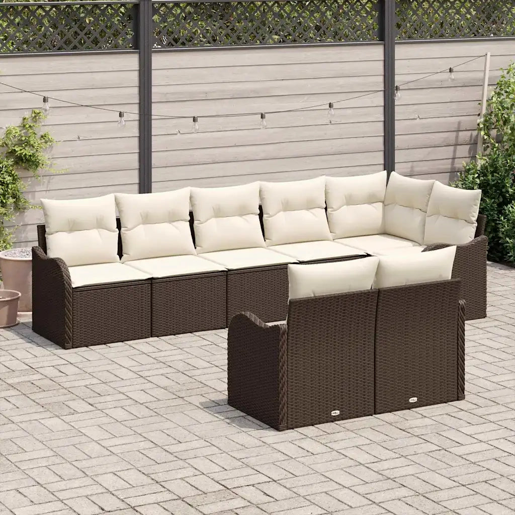 Set Divano da Giardino Marrone polyrattan 3345748
