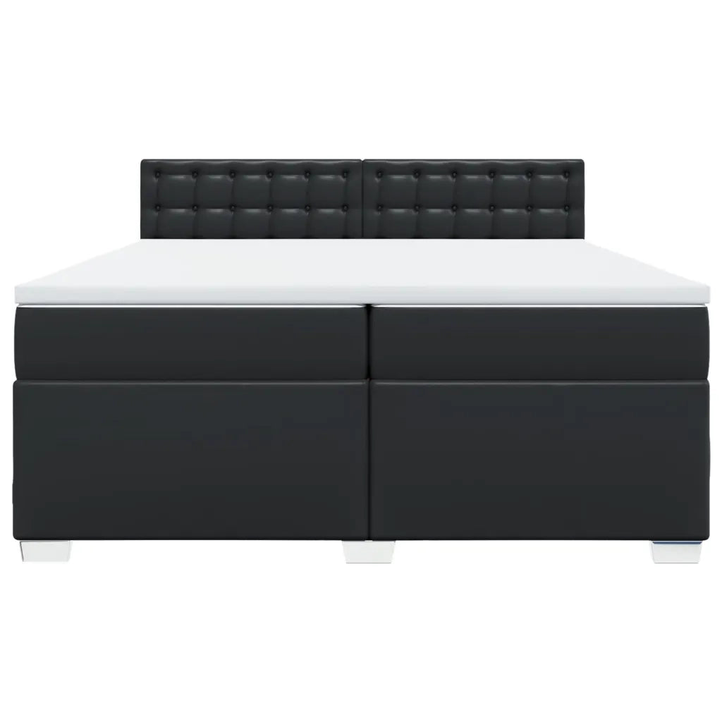 Giroletto a Molle con Materasso Nero 200x200 cm in Similpelle