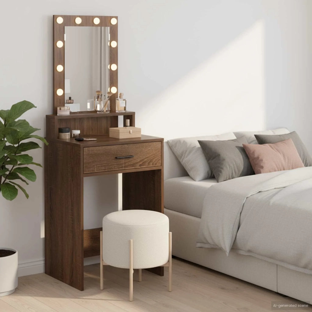Toeletta | Tavolo da Trucco Marrone 50 x 41 x 140 cm Legno multistrato