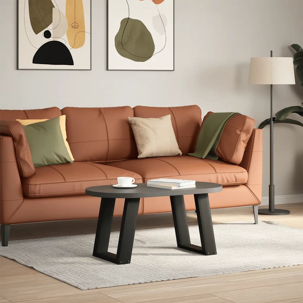 Gambe per Tavolino da Caff¨¨ a Forma di U 2 pz | Piede del tavolo Nere 38x(42-43) cm Acciaio