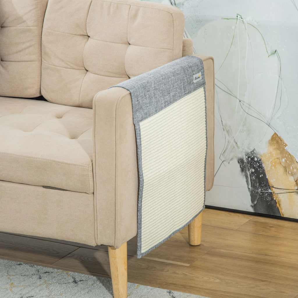 Set 2 Tappetini Tiragraffi per Gatti ¨C Xylo ¨C Sisal 130x45cm Grigio Protezione Divano Mobili