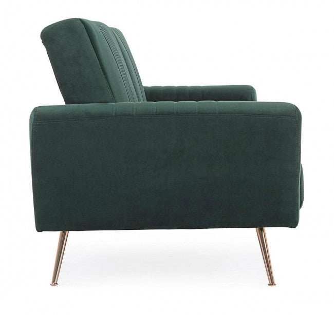 Divano Letto Johnny Velluto Verde Scuro in Velluto