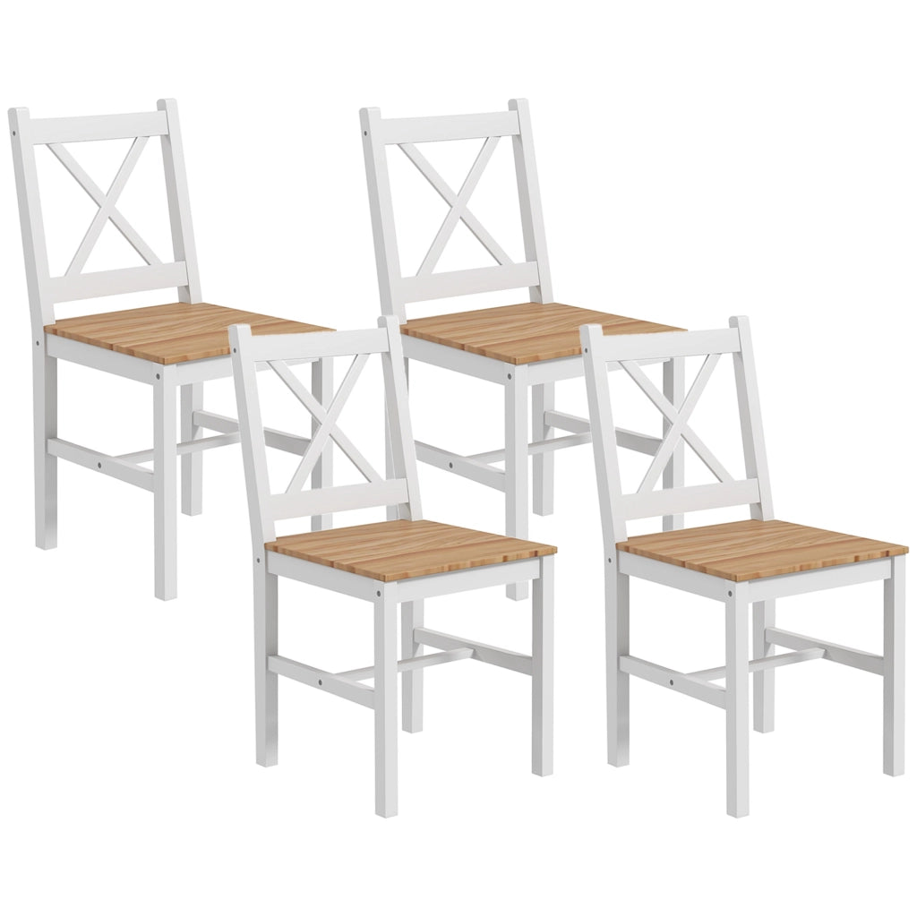 Set di 4 sedie da pranzo design ¨C Minimal ¨C Legno e tessuto beige
