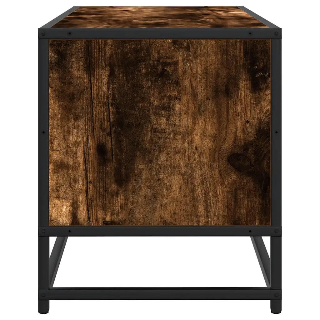 Mobile TV-Credenza per TV-Console TV Rovere Fumo 80x34,5x40 cm Legno Multistrato e Metallo 944696