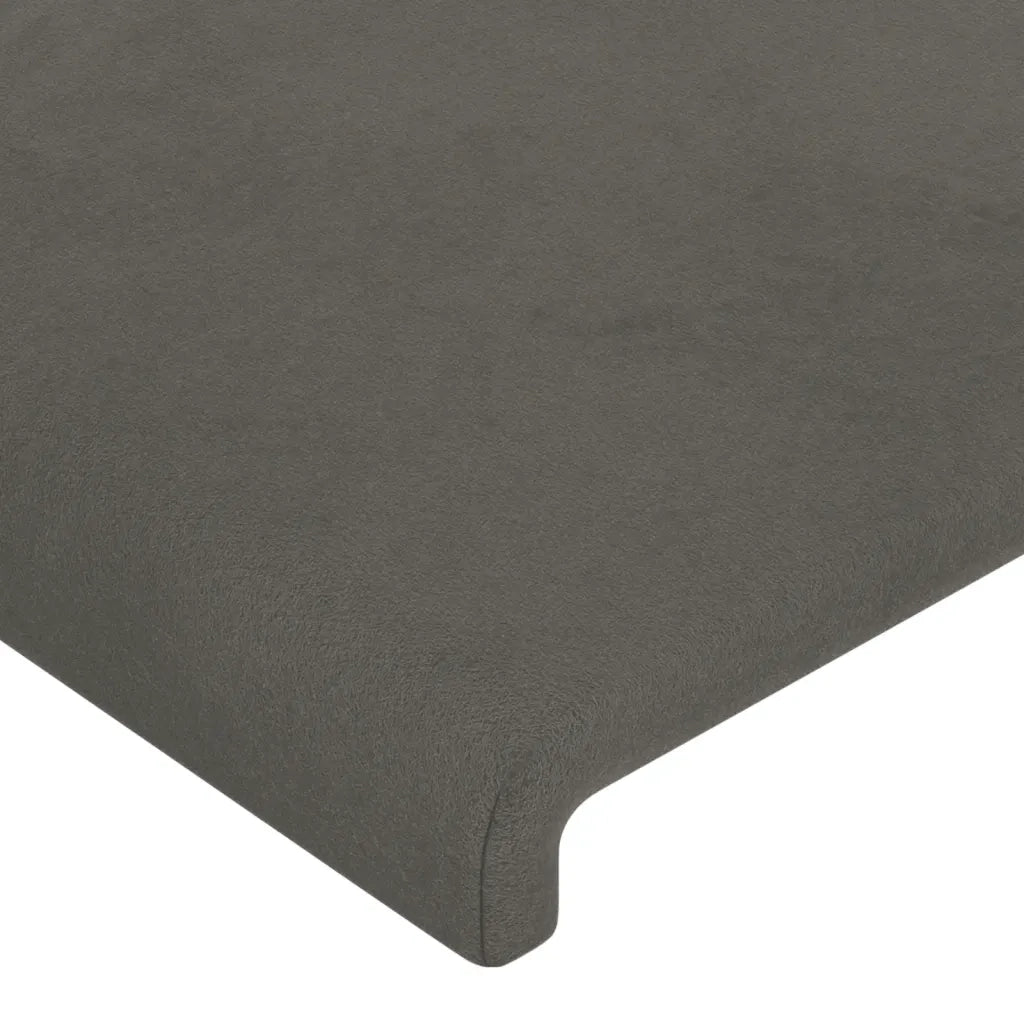 Testiera | Testata ad Orecchio Grigio Scuro 183x23x78/88 cm in Velluto