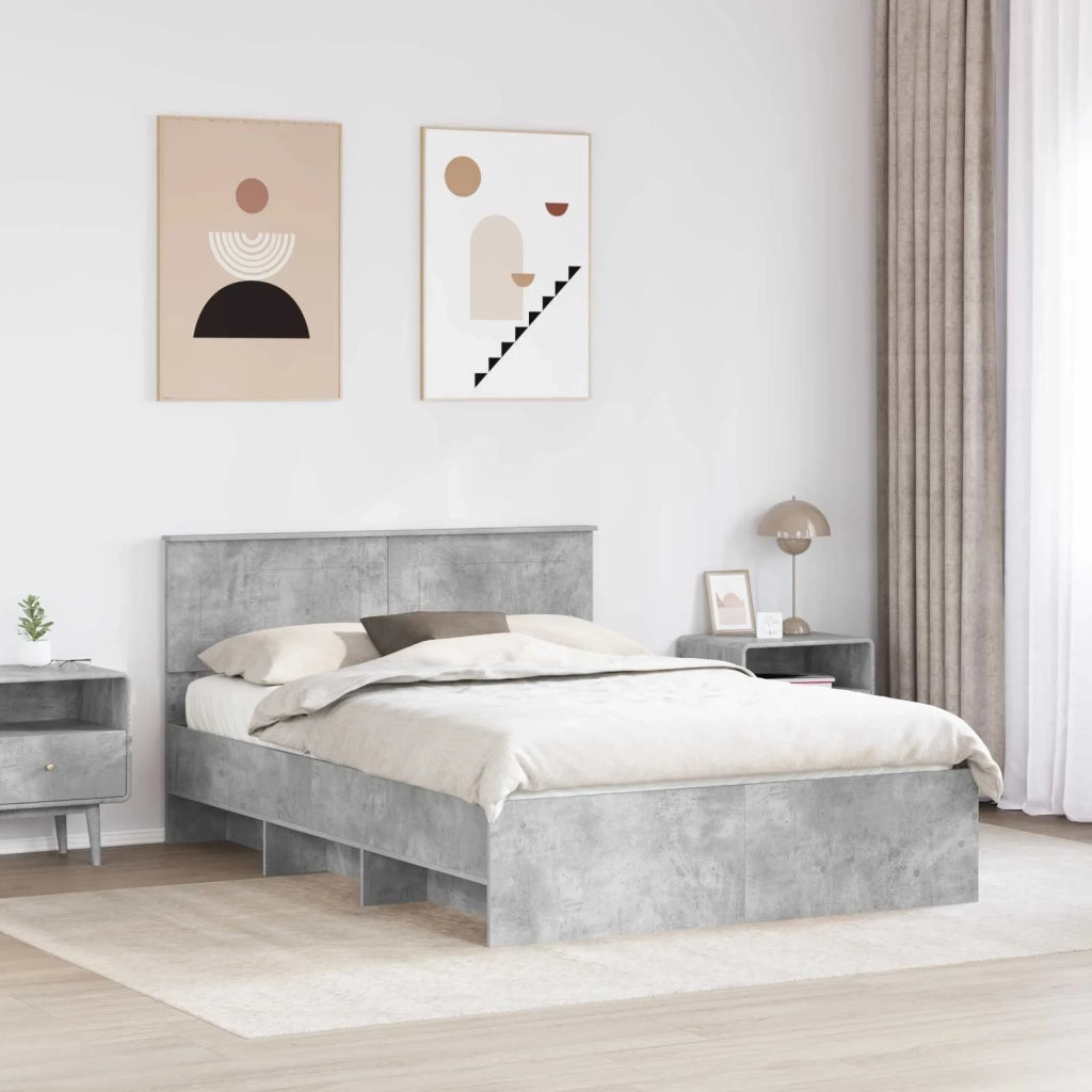 Struttura del letto con testiera Grigio cemento 160 x 200 cm 3408833
