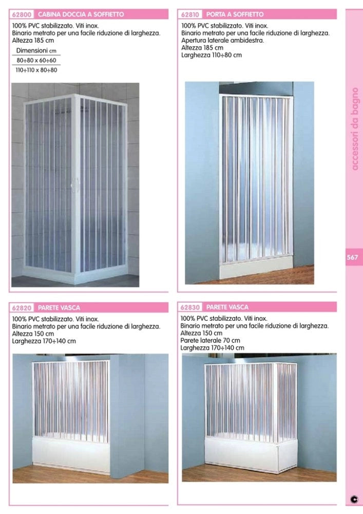 1pz porta a soffietto per doccia 80/110 cm cod:ferx.5735