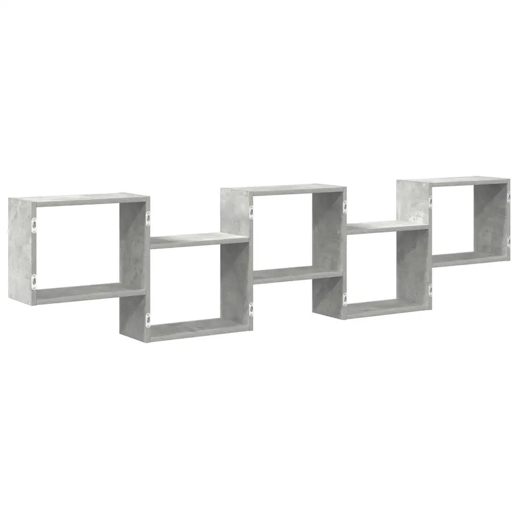 Mensola a Cubo da Parete 5 Scomparti Truciolato Grigio Cemento 859998