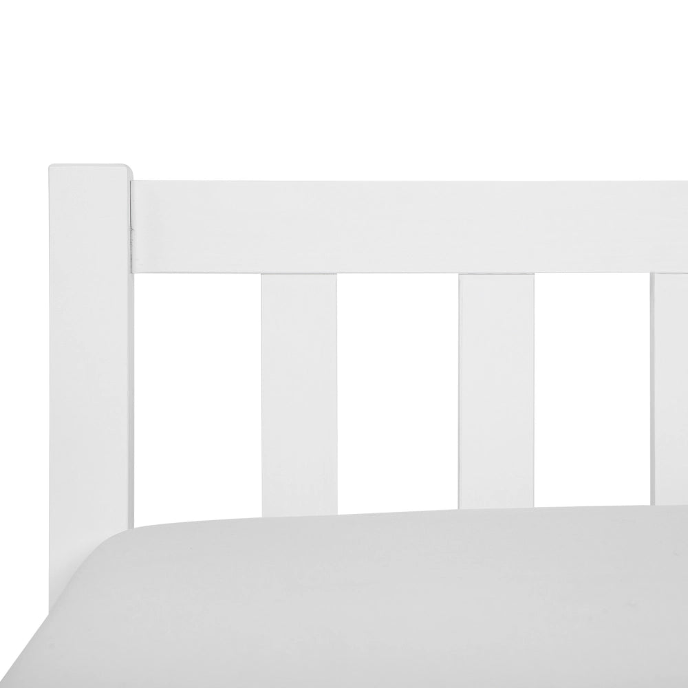 Letto in Legno di pino Bianco con Rete a Doghe Testiera Alta 160 x 200 cm