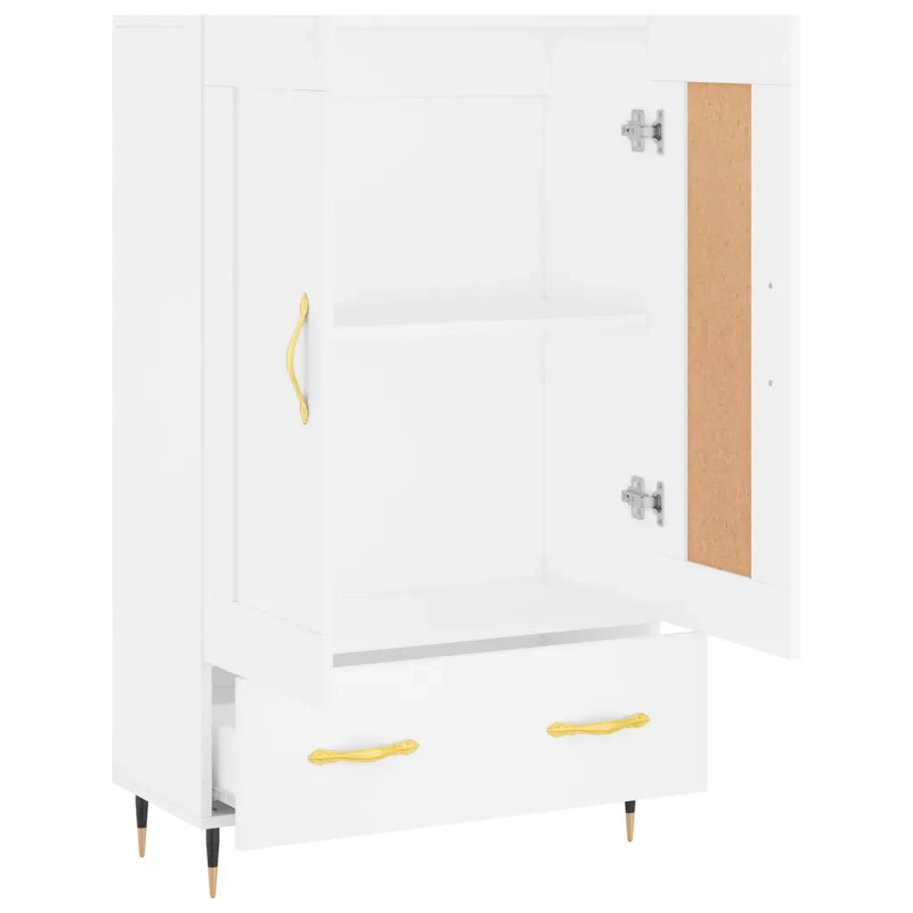 Credenza-Buffet-Armadio da cucina Bianca 69,5x31x115 cm in Legno Multistrato 746382