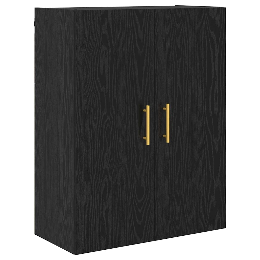 Credenza-Buffet-Armadio da cucina Rovere Nero 69,5 x 34 x 180 cm Legno multistrato 697117