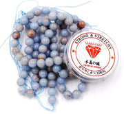 Kralen con corda per la creazione di accessori DIY Pietre energetiche bracciali curativi 8 mm = 96 pezzi e 1 rotolo di corda Angelite A 8 mm