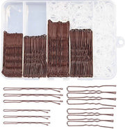 Set Completo di Spille per Capelli - 100 Spille - 300 Elastici Translucidi - Spille a U - Spille a Slittone - Materiale Metallico/Rubber - Ferri per Capelli