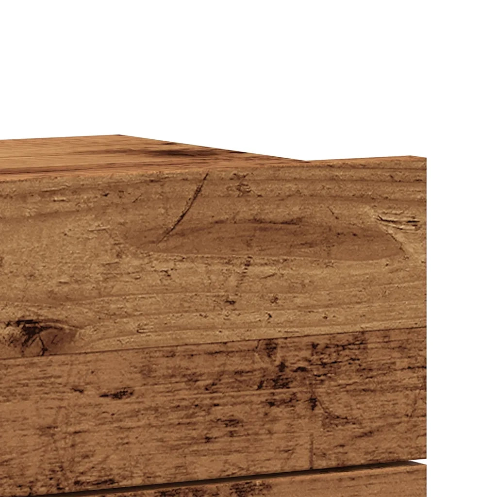 Comodini a Muro 2 pz Legno Antico 40x32x30 cm 855945