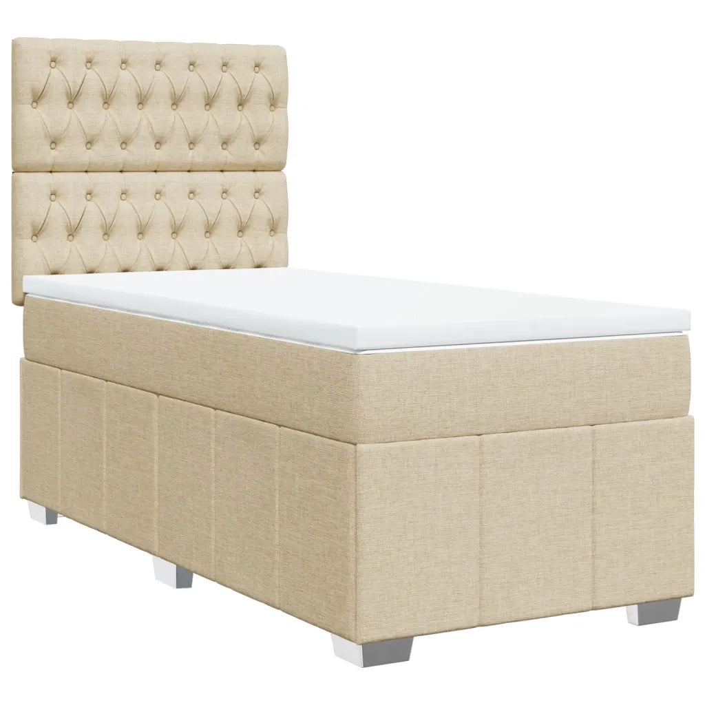 Giroletto a Molle con Materasso Crema 90x200 cm inTessuto 3293863