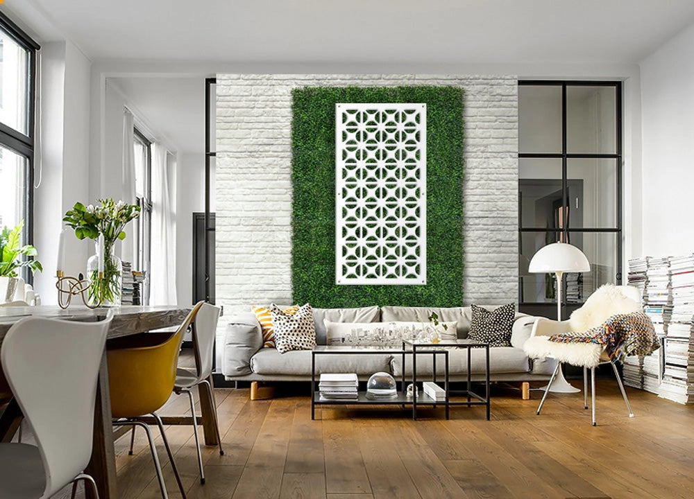 ROUND CROSS- Pannello in PVC traforato - Parasole Misura: 98x198 cm, Colore: bianco