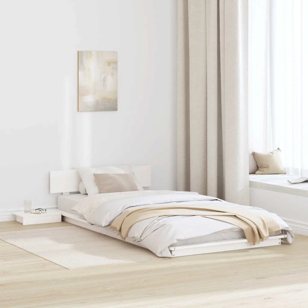 Struttura del letto con testiera Bianco 100 x 200 cm legno 872414